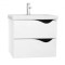 Baza cu lavoar ceramic GN0971, mobilier baie suspendat 70 cm, front MDF, 2 sertare, glisiere soft close, alb