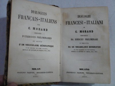 DIALOGHI FRANCESI - ITALIANI - C. MORAND - Milano, 1861 foto