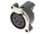 Conector XLR mamă 4 pini, 90&deg;