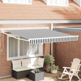 Copertina Retractabila vidaXL, 3x2.5m, Antracit/Alb, Aluminiu, Protectie UV, Montaj Perete, Terasa/Gradina