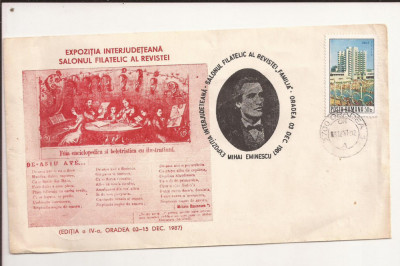 Plic FDC Romania - Mihai Eminescu , necirculat 1987 foto