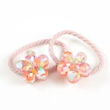 Set 2 elastice de par cu floare multicolora