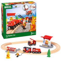 Set trenulet pompieri BRIO, 3+ ani