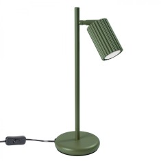 Lampă De Birou Karbon Verde Măsliniu Din Aluminiu, 1 Bec Tub Minimalist De Interior.