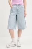 The Ragged Priest pantaloni scurți jeans uni, high waist, RPSS251041DN