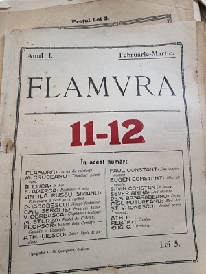 Flamura - Literara Sociala Artistica - Anul I Nr. 11-12 - Februarie-Martie foto