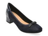 Pantofi eleganti KARISMA bleumarin, JI60015, din piele intoarsa