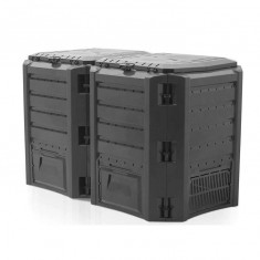 Compostor de gradina, 2 module, Module Compogreen, 800 L, negru, 135x71.9x82.6 cm, Prosperplast foto