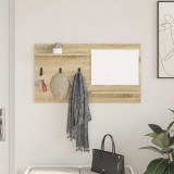 VidaXL Răcător de paltoane montat pe perete cu raft Stejar sonoma 874517