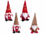 Cumpara ieftin Set 4 figurine Mos Craciun si Craciunita textil multicolor cm 15x13x34 H