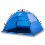 Cort camping 2 persoane albastru azur impermeabil setare rapida