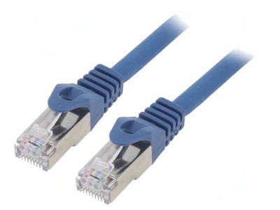 Patch cord rețea S/FTP Cat 6a albastru 0.25m foto