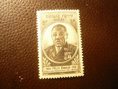 Timbru Guyana Franceza 1945 - Personalitati - Guvernator Eboue foto