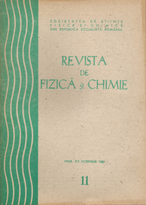 Rom&acirc;nia, Revista de Fizică şi Chimie, nr. 11/1983