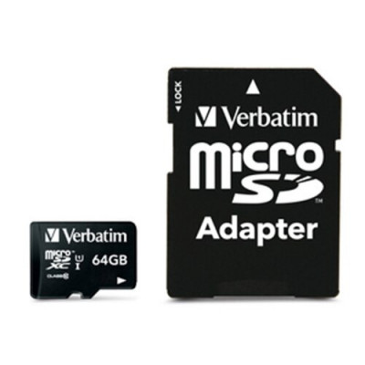 Card de memorie Verbatim MicroSDXC cu adaptor, 64GB, Class 10, 44084 foto
