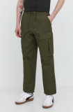 Cumpara ieftin DC pantaloni de bumbac culoarea verde, drept, ADYNP03077