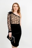 Cumpara ieftin Rochie De Ocazie Ami, Neagra din Catifea - Fofy - S(36)