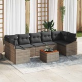 VidaXL Set Canapea pentru Grădină 8 pcs Gri 55 x 55 x 37 cm