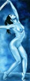 Ice Ballerina - Pictura pop art erotic, acrilic pe panza, arta erotica 22 x 60 cm, certificat de autenticitate