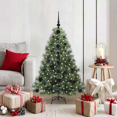 vidaXL Brad de Crăciun artificial cu 150 LED Verde 120 cm PE și PVC 3397823 foto