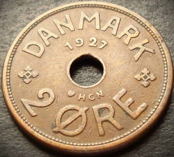 Moneda istorica 2 ORE - DANEMARCA, anul 1927 *cod 4359 A = excelenta