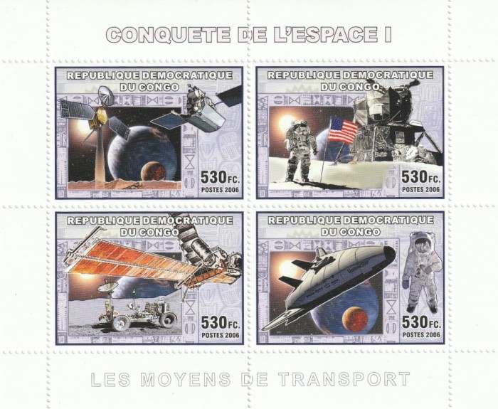 Congo 2006 - Spatiu , Bloc 4 valori si 4 colite , set