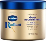 Cremă De Corp Hrănitoare, Vaseline, Radiant X Deep Nourishment Cream, Hidratare Intensivă Piele Uscată, Catifelare Și Hrănire, 284 gr