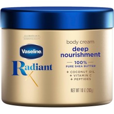 Cremă De Corp Hrănitoare, Vaseline, Radiant X Deep Nourishment Cream, Hidratare Intensivă Piele Uscată, Catifelare Și Hrănire, 284 gr