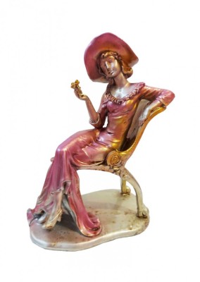 Statueta, Fata in scaun antichizat, 22 cm, 344ZZ foto