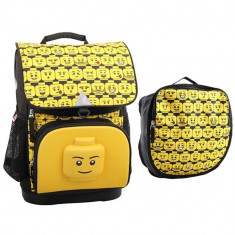 Ghiozdan scoala Optimo + sac sport, LEGO Core Line - design Minifigures Heads foto