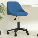 VidaXL Scaun de birou pivotant, albastru, catifea