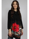 BLUZA COMBINATA CU CAMASA MANECA LUNGA SI GLUGA DOMIDEEA TALIE UNICA Multicolora