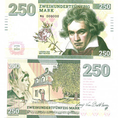 !!! GERMANIA = FANTASY NOTE = 250 MARCI , LUDWIG VAN BEETHOVEN - 2020 - UNC