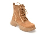 Ghete EPICA bej, 3256B, din piele intoarsa