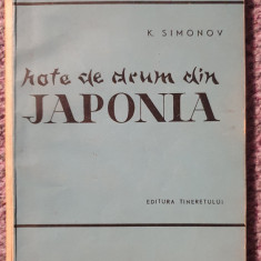Note de drum din Japonia, K. Simonov, Ed Tineretului 1962, 126 pag