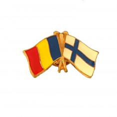 Insigna Drapel Romaniei Drapel Finlanda PIN516