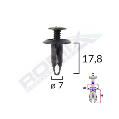 CLIPS FIXARE FORD - NEGRU SET 10 BUC 61737 foto