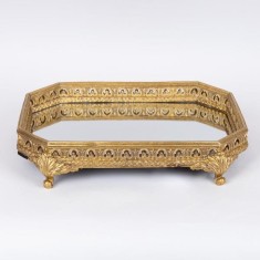 Tava din rasina cu oglinda Antique Gold 40 cm x 28 cm