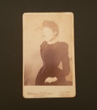 Fotografie carte de vizită veche Portret Femeie Studio Victorian