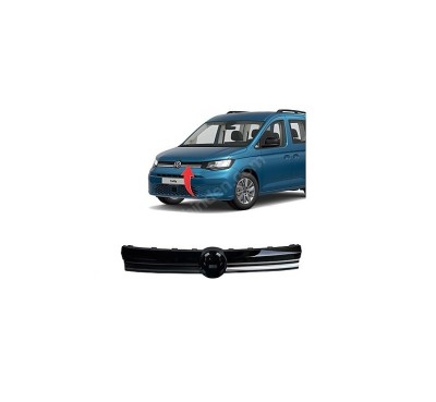 Grila masca fata VW CADDY, 11.2020-, cu ornament silver; negru lucios, foto