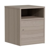 Cumpara ieftin Noptiera Foly cu dulap din stejar gri 40x40x50 cm