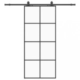 Cumpara ieftin Usa glisanta cu set de feronerie neagra 90x205 cm Sticla ESG