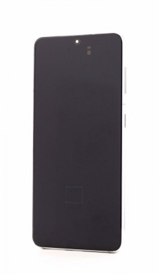 LCD Samsung Galaxy S21 5G, G991, Alb + Rama, foto