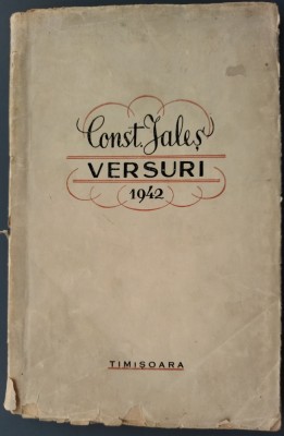 (CONSTANTIN) CONST. JALES - VERSURI (editia princeps, TIMISOARA - 1942) foto