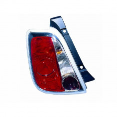 Stop spate lampa Fiat 500, 03.2007-, partea stanga, silver rim, cu suport becuri, AL (Automotive Lighting) foto