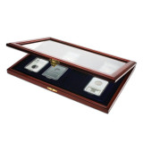 Cutie din lemn de lux, vitrina - SAFE pentru 8 monede gradate / SLABS