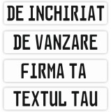 Placuta numar auto personalizata 52x11 cm, PVC alb, 33 caractere incluse
