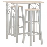 Set mobilier de bar, 3 piese, lemn si otel GartenMobel Dekor, vidaXL