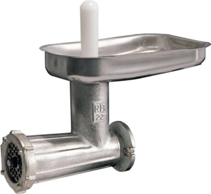 Tocator carne nr. 22 TC22, sita 8 mm, 2 palnii carnati, tava inox, corp fonta, REBER, 8800N