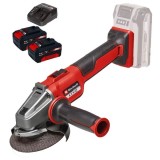 Einhell AXXIO 18/115 Q PXC + Twinpack + 4514095 - Polizor unghiular 115 mm + Set 2 acumulatori si incarcator Li-Ion 18 V 4 Ah